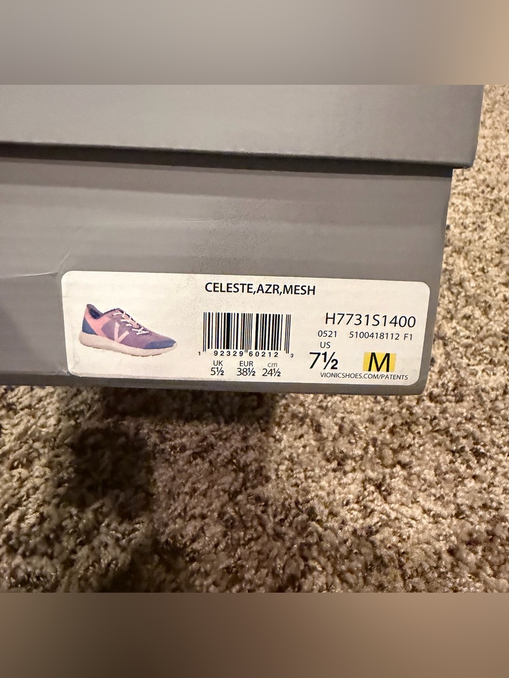 Vionic Women's Celeste Pink & Blue Athletic Sneakers - Picture 7 of 7